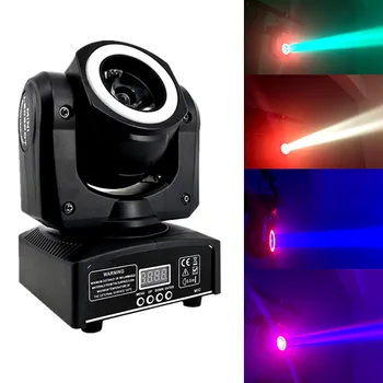 Illuminazione DJ Mini testa mobile 60W Fascio di luce da palco a led con 12LED SMD5050 RGB LED stroboscopico super luminoso Controllo Dmx