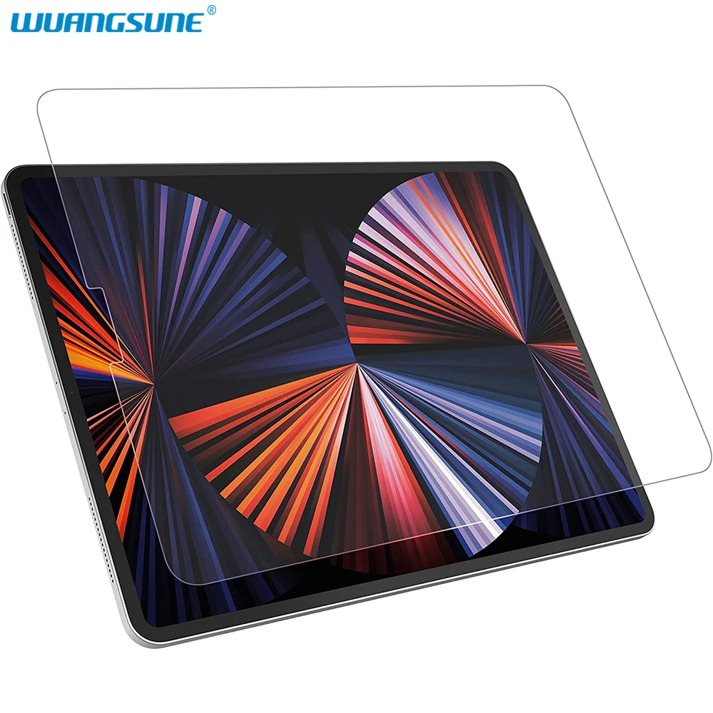 

For iPad Pro 12.9 & 11 Inch 2021 Screen Protector film HD Tempered Glass with Face ID & Apple Pencil Easy Installation