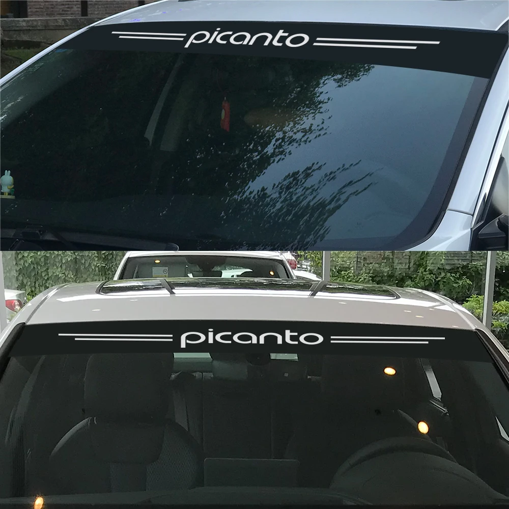1 шт. 130*18 см Автомобильный Светоотражающий козырек наклейки водонепроницаемый передний ветровое стекло наклейка на ветровое стекло для Kia Picanto аксессуары