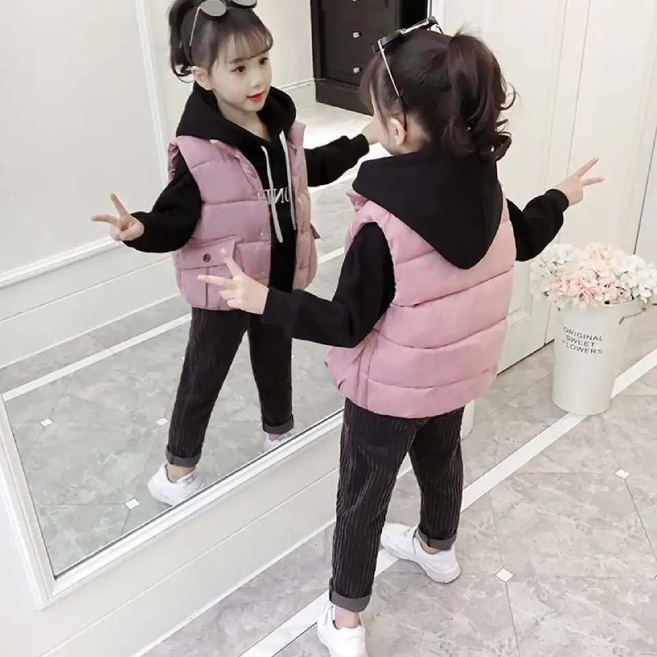 Winter New Baby Girl Clothing Sets Vest+Coats+Pants 3 Pieces Toddler Girl Sport Suit New Autumn Winter Kids Casual Outfits