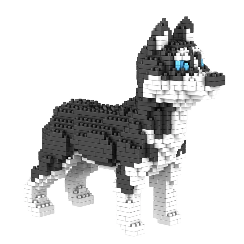 Микро животные собака мини блоки мультфильм животное овчарка Тедди Huskie золотой ретривер Кирпичи Модель игрушки алмаз