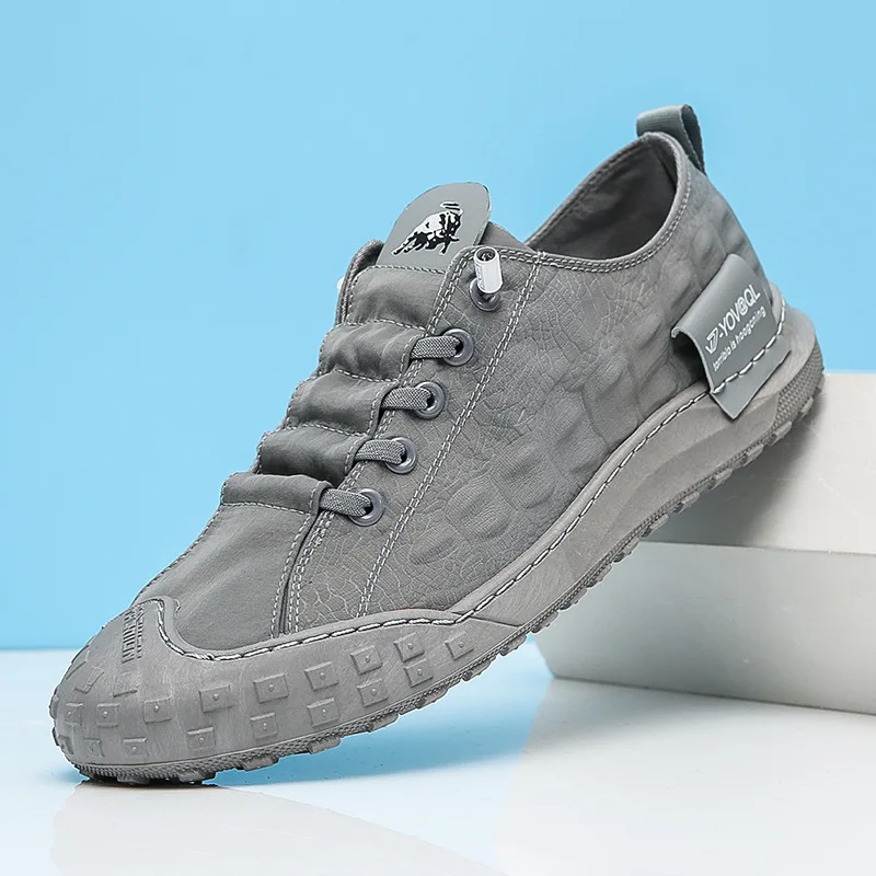 

Shoes for Men Ice Silk Cloth Crocodile Pattern New Old Beijing Shoes Korean Trend All-match Wear Resistant Casual Running Shoes