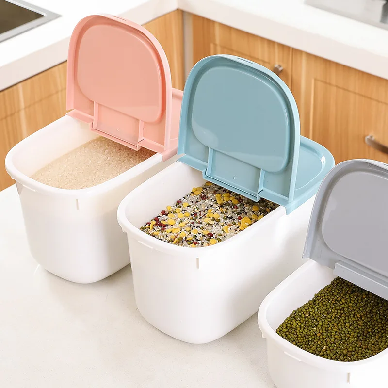 

Plastic 4/8Kg Rice Grain Storage Box Sealed Moisture-proof Large Pet Food Storage Container Mildew Anti-Oxidation