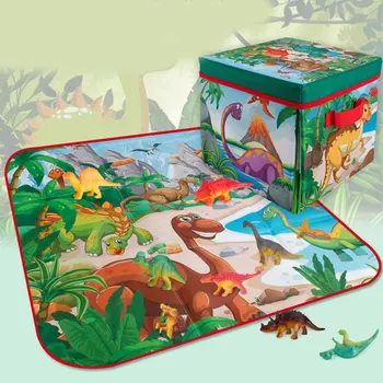 

Creative Game Pad Crawling Carpet Foldable Storage Toy Box Portable Kids Play Mats Crawling Mat Cartoon Dinosaur Scene Game Pads