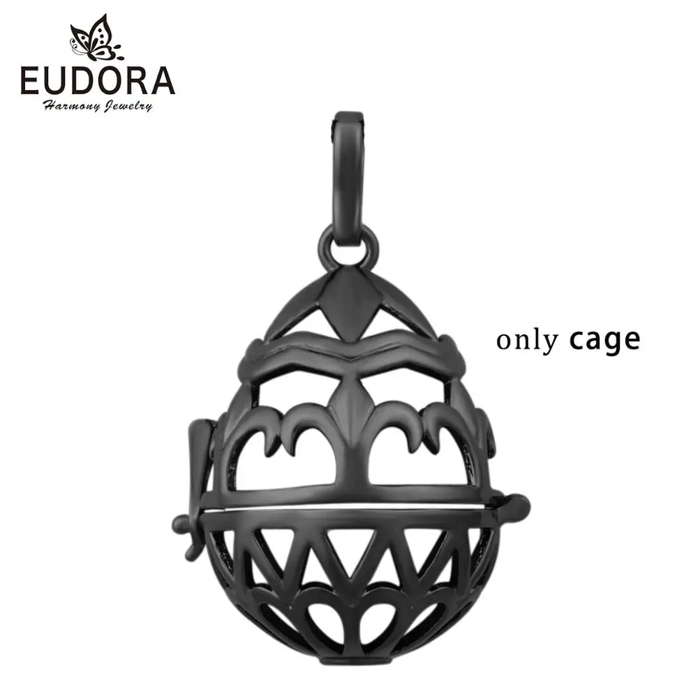 only Cage Eudora 20 мм черное яйцо дизайн клетка Аромат ожерелье с кулоном-диффузором красочный камень из вулканической лавы шар, гармония bola кулон H232 - Окраска металла: only Cage