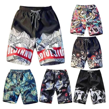 

Beach Shorts Men Trunk Summer Short Pants Print Breathable Quick Dry Swim Shorts M-4XL Plus Size Mens Shorts Summer Swim Trunks