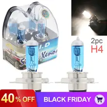 2 шт./лот, 12 В, H4 60/55 Вт, 6000 К, белый светильник, супер яркий автомобильный ксеноновый галогенный светильник, авто передний головной светильник, автомобильный противотуманный светильник, лампа