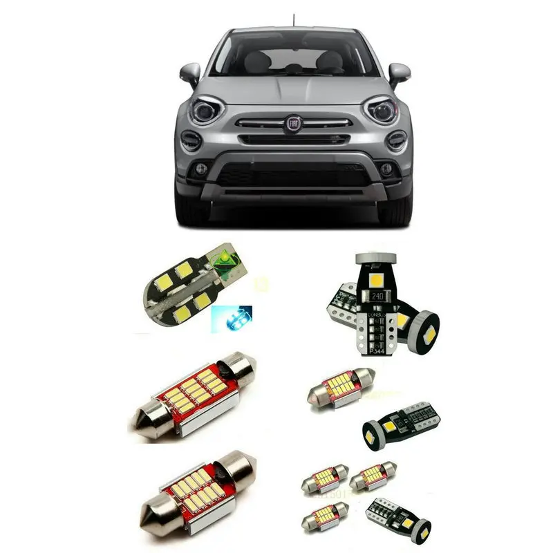 Светодиодные лампы для освещения салона автомобиля для Fiat 500X2019 14 шт. светодиодные лампы для автомобилей комплект освещения лампы Canbus