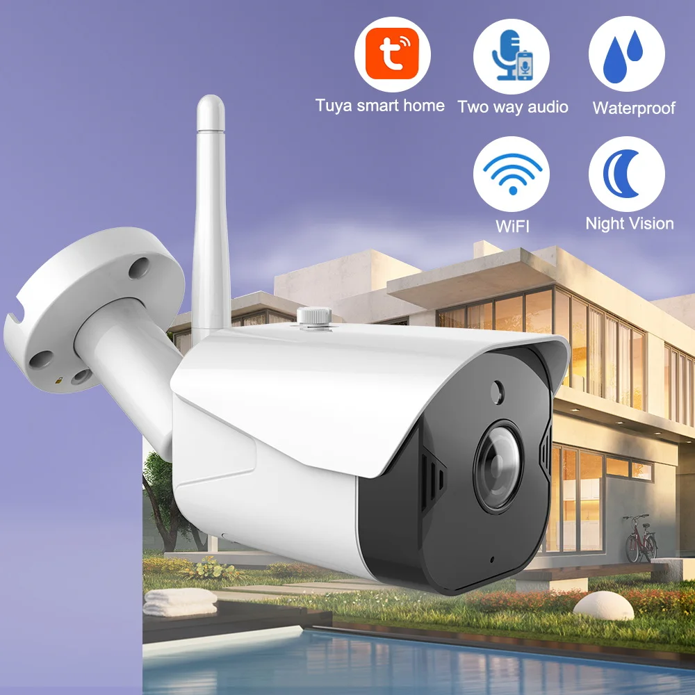 Tuya IP камера, WiFi, умная камера для наблюдения за жизнью, уличная камера, 1080 P, беспроводная, ночное видение, двухстороннее аудио, домашняя камера видеонаблюдения