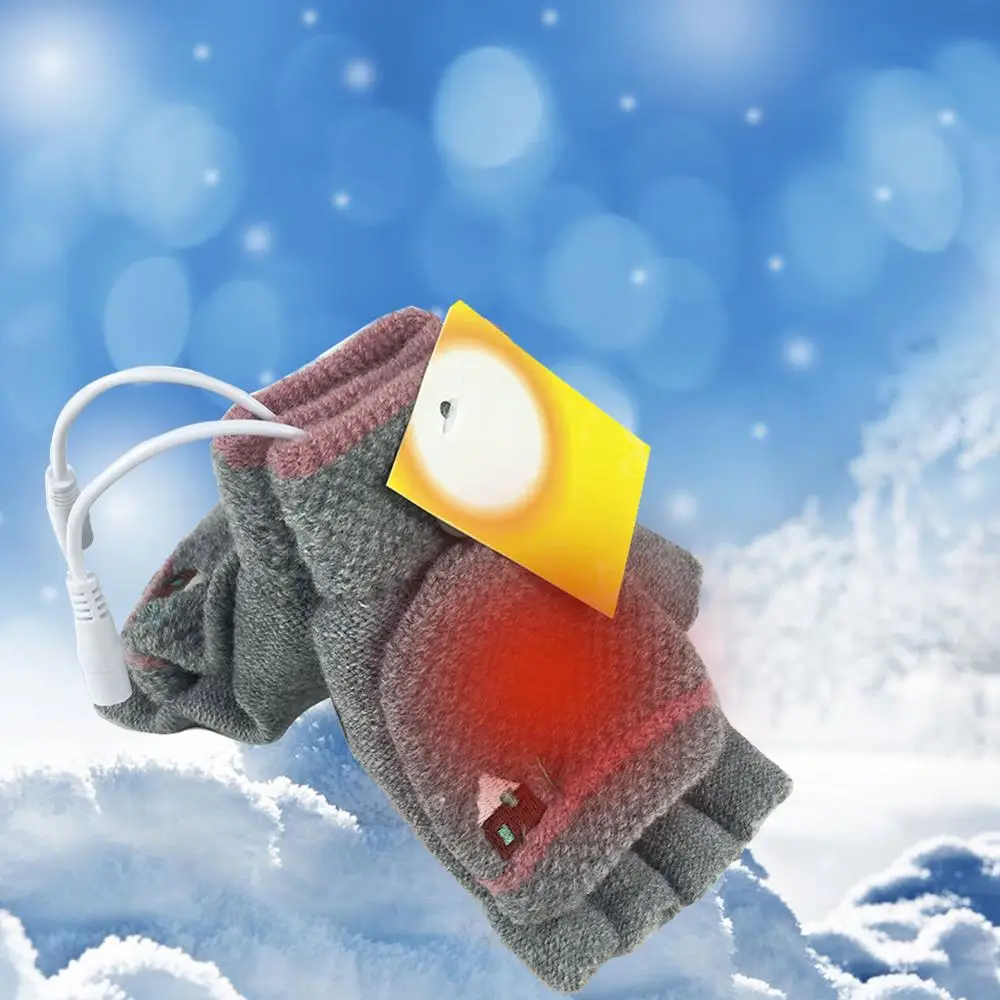 1 пара зимних перчаток с зарядкой от usb, теплые кашемировые перчатки для рук, подходящие для игр, модные и молодежные