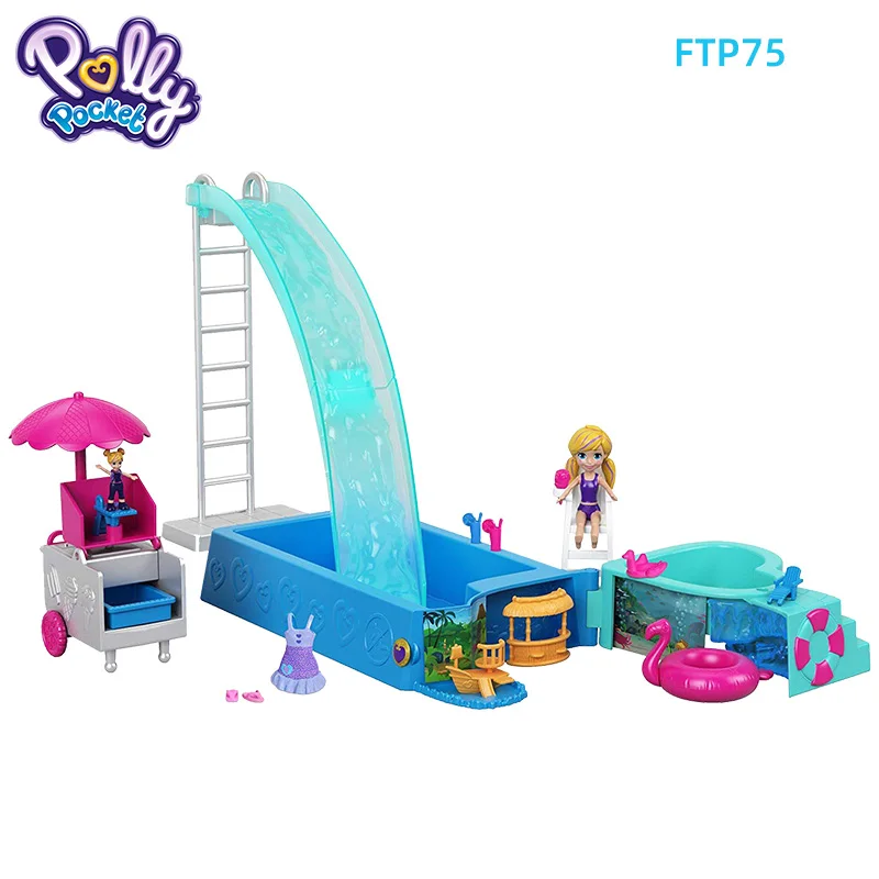 Оригинальная карманная кукла Mattel Polly, скрытый мир, мини-сцена, домашние игрушки для девочек, для детей, Русалочка, детская игрушка, матрешки, куклы - Цвет: FTP75