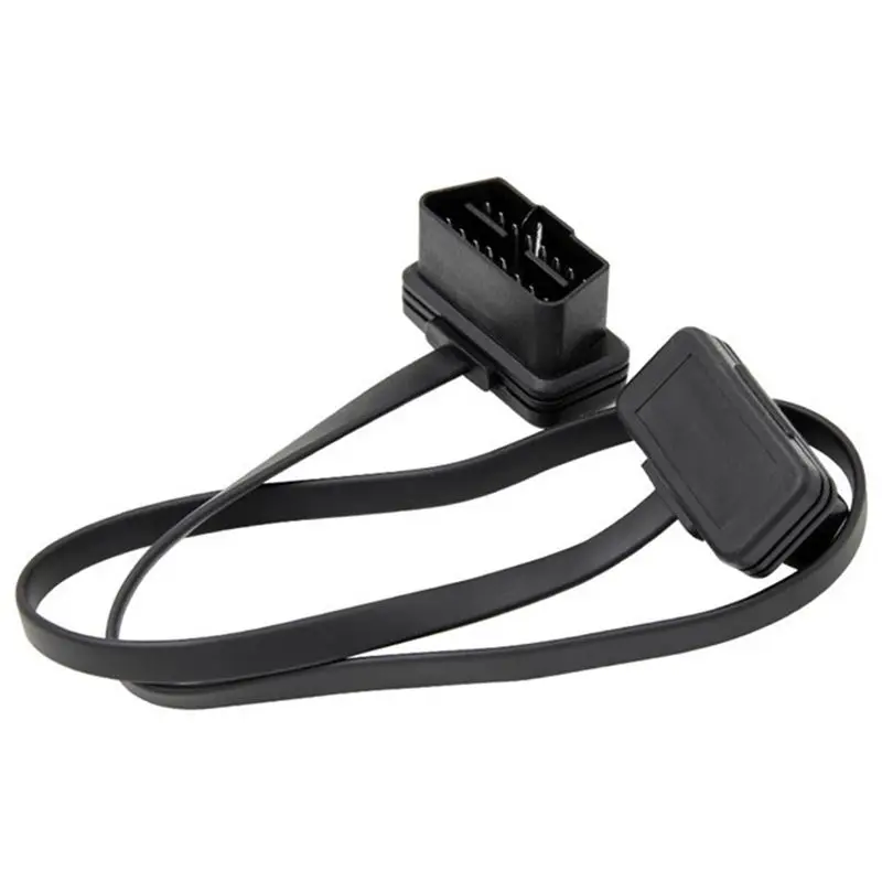 

Car Elbow Obd2 16 Pin Male To Female Flat Diagnostic Extension Cable Connector Connector