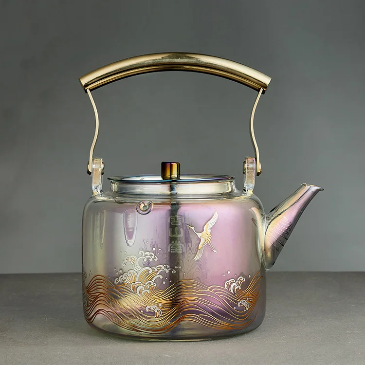

Rong Shan Tang Gold And Silver Burn And Shine Glass Boil Water Pot Teapot Make Tea Teapot Electric Pottery Stove Tea Stove Large