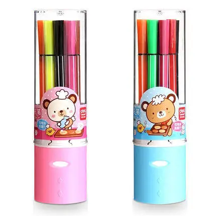 

Read Kou 7065 Watercolor Pen Color Washable Drawing Pen Environmentally Friendly Safe Young STUDENT'S Children Gift 12-Color/Tub