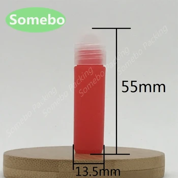 

10pcs 2ml red plastic roll on bottles for essential oils, 2cc small roll-on refillable perfume bottle deodorant containers