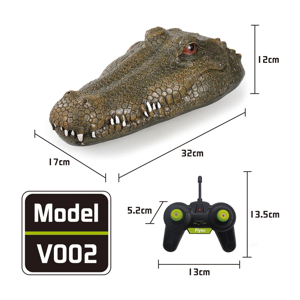 Flytec RC лодка V002 моделирование головы крокодила пульт дистанционного управления лодка 2,4 г управление электрическая лодка игрушки голова крокодила пародия игрушка