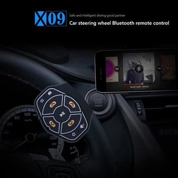 

4.0 Remote Control Bluetooth Small Outdoor Car Steering Wheel Wireless Personal Car Decoration for iOS Android Phone