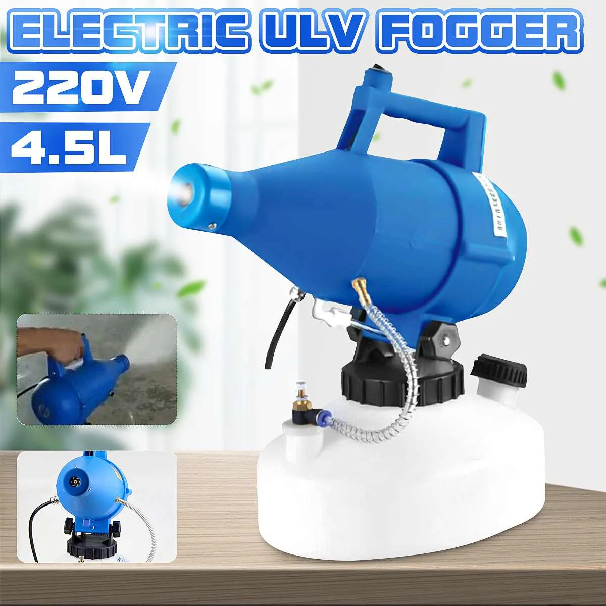

220V 1400W Portable ULV Electric Sprayer 4.5L Ultra Low Volume Nebulizer Sterilizer Disinfector Drug Sprayer Aerosol Atomizer