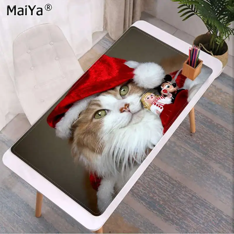 Maiya свой собственный коврик Рождественский Кот резиновый ПК компьютерный игровой коврик для мыши большой коврик для мыши клавиатуры коврик
