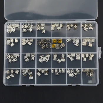 

120PCS/BOX 24 Models Each 5PCS Micro Female USB Connector Usb Jack Socket Female For MP 3 4 5 Other Mobile Accessories