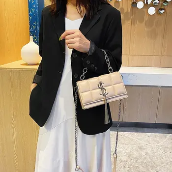 

Fashion purses and handbags solid color PU leather tassel design square women's bag crossbody bags for women luxury handbags