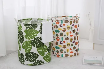 

Foldable Cotton & Linen Laundry Basket for Book, Toy, Clothes Collapsible Cubes Storage Bin, Large Hamper Laundry Basket