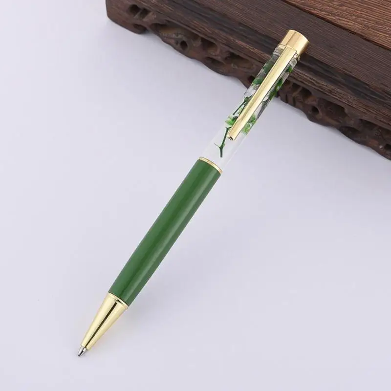 1pc Luxury Flower Metal Ballpoint Pens 1mm Business Quality Supplies Gift For Kids Pens Office Stationery School High Girls V8W8