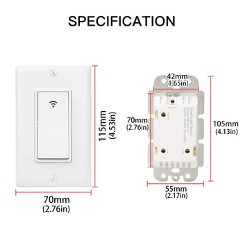 

Smart Switch WiFi Mobile Phone Remote Control In-Wall Installation for Home Light LHB99