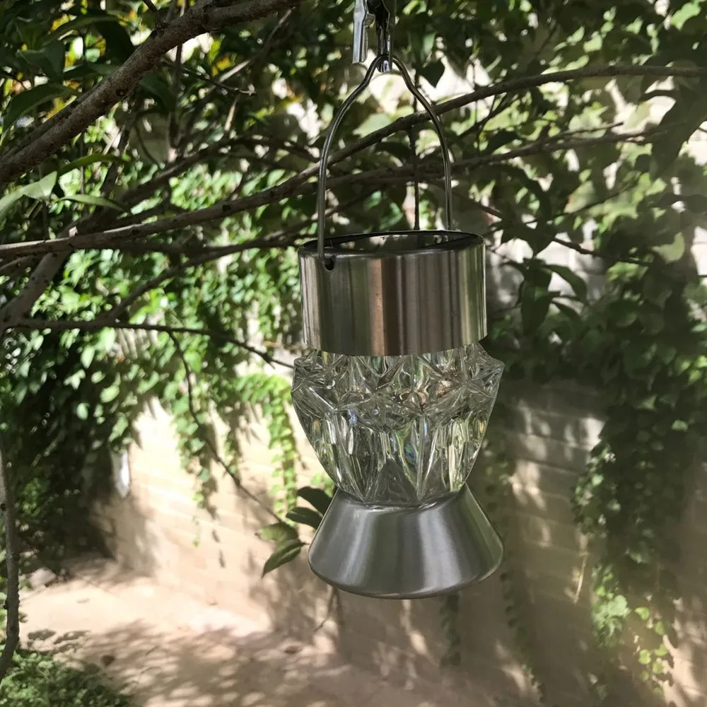 Lanterna ao ar Livre à Prova de Chuva Corredor de Acampamento Solar Diamante Forma Pequena Colorido Gradiente Villa Decoração Lâmpada Pendurada Luz Led 1 ao ar livre à prova de chuva