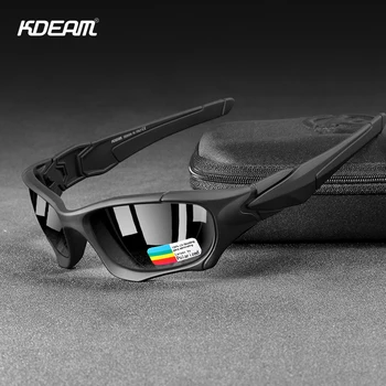 

KDEAM Brand Outdoor Sports Polarized Sunglasses Men Curve Cutting Frame Stress-Resistant Lens Sun Glasses UV Travel Goggles KD77