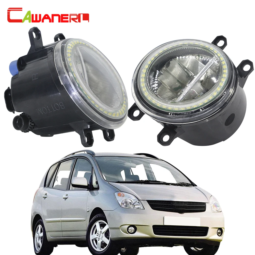 Cawanerl For Toyota Corolla MPV 2004 2005 2006 2007 2008 2009 Car LED Bulb Fog Lamp + Angel Eye Daytime Running Light 4000LM 12V |