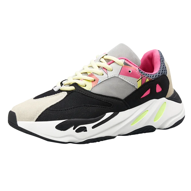 gray red 700 Мужская обувь; коллекция 700 года; кроссовки; tenis; обувь; Взрывная обувь; обувь на толстой подошве; zapatillas hombre - Цвет: gray red 700