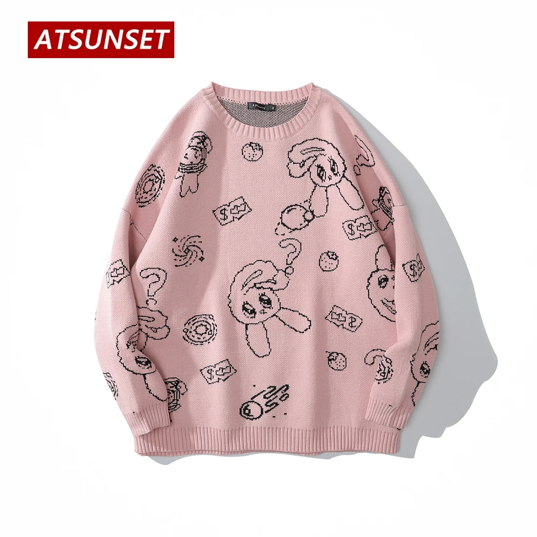 ATSUNSET Cute Bunny Knitting Wool Autumn And Winter Harajuku Japan And South Korea Cute Pullover Daily Streetwear Top