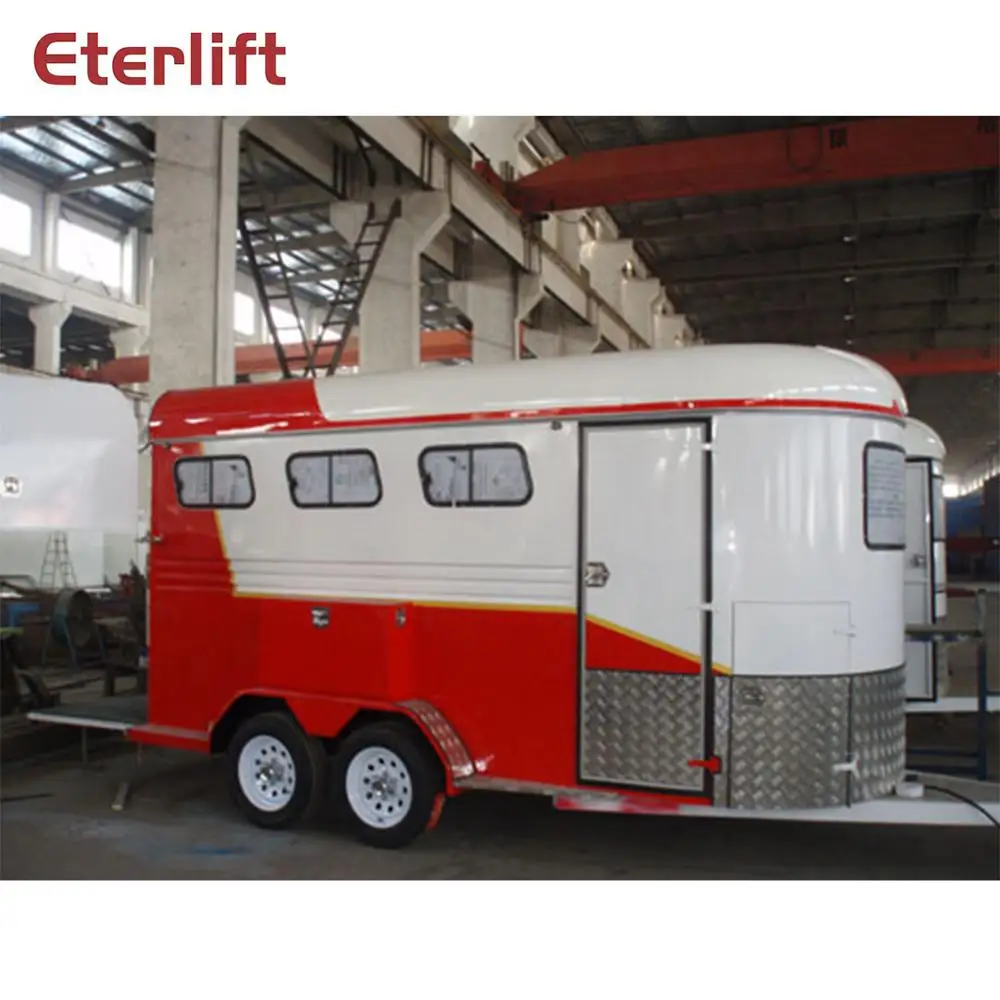 Китай квадратная крыша двойной прицеп для кемпера/лошадиный с жилой кроватью| |