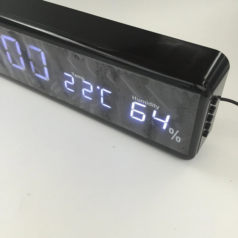 Big Number Large LCD Digital Wall Clock Multi-function Electronic Bedside Table Clock Desk Alarm Clock With Temperature Humidity