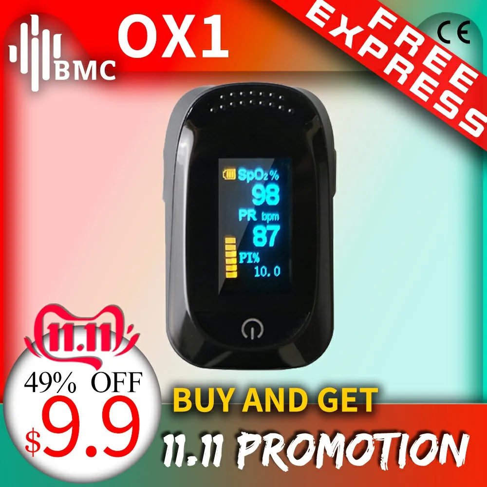 Online BMC Oximetro Fingertip Pulsoximeter Blut Sauerstoff SpO2 Messung Oled display Digitale Test Sauerstoff Sättigung Hohe Qualität