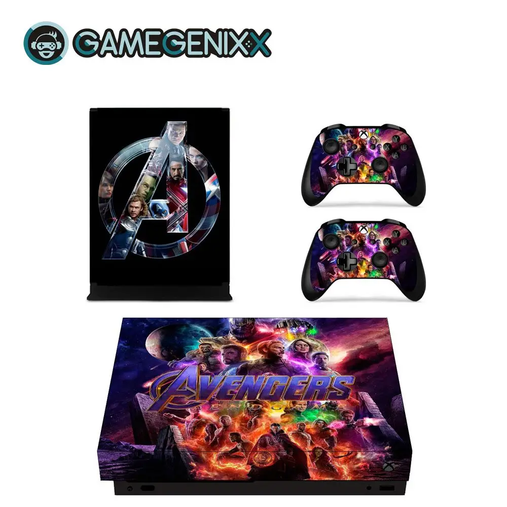 GAMEGENIXX виток винилопласта с наклейкой для консоли Xbox One X и 2 контроллера-Мстители