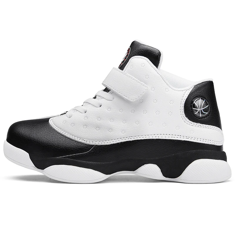 Мужские уличные баскетбольные кроссовки для мальчиков; Спортивная обувь Jordan; Новинка года; брендовые Детские кроссовки; нескользящая спортивная обувь; баскетбольные кроссовки в стиле ретро - Цвет: Wh-Black