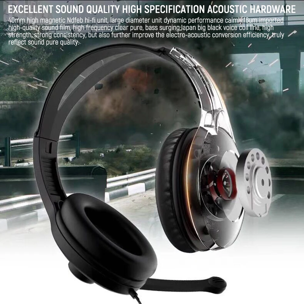 Wired Game Headphone PS4 Gaming Headset Deep bass Stereo Earphone With Micphone For PC phone SWIHT XBOX ONE Table GT