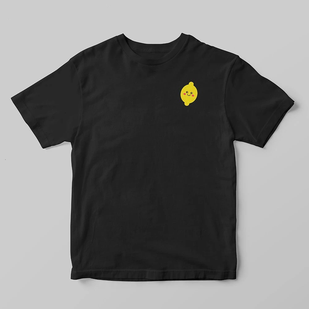 Happy Lemon Fruit простая футболка для женщин Готический корейский стиль Kawaii Tumblr размера