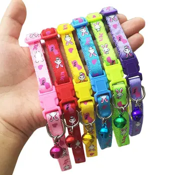 

Adjustable Cute Cartoon Rabbit Printed Quick Release Buckle Cat Puppy Comfortable Dog Collar Necklace Collars Harnesses Leads