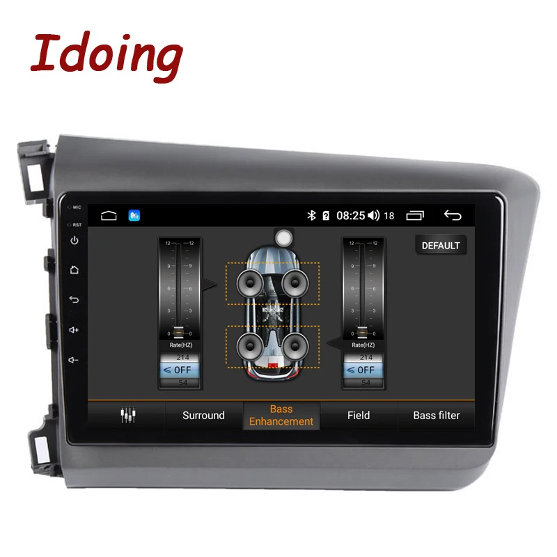 Discount Idoing 9"4G+64G Octa Core Car Android 8.1 Radio Multimedia Player For Honda Civic 2010-2014 GPS Navigation and Glonass no 2 din 2