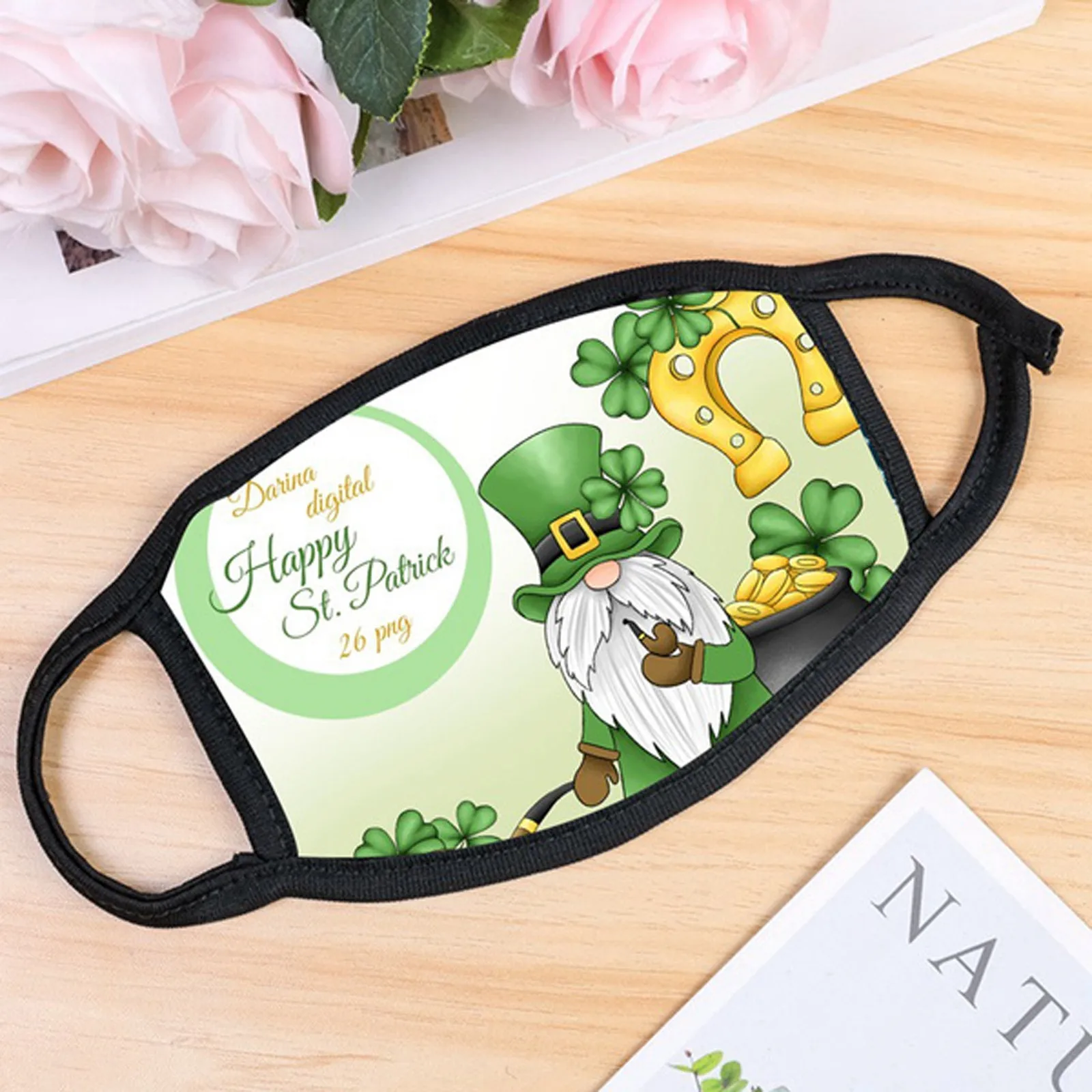 Unisex St. Patrick'S Day Washable Reusable Mask Irish Cotton Half Face Headband máscara маски masque Mascarilla маска | Красота
