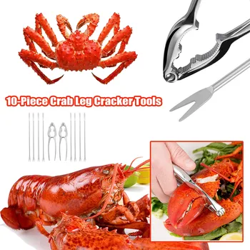 

Crab Leg Cracker Tools - Stainless Steel Seafood Crackers And Forks Nut Cracker Useful Utensils Home Kitchen Seafood Tool