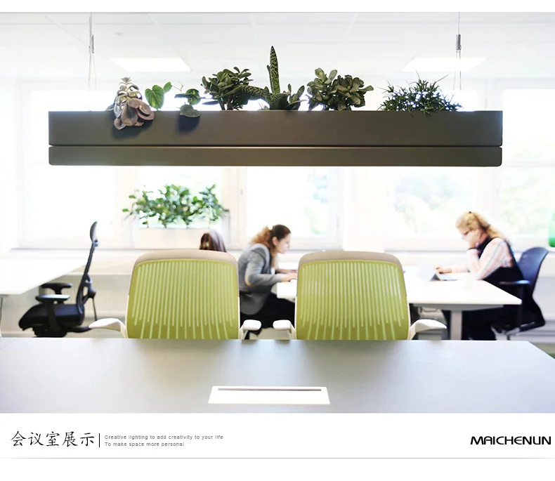 LED creative flower trough office front chandelier catering shop gym plant chandelier Nordic strip light