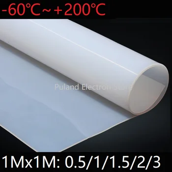 

0.5 1 1.5 2 3 Silicone Rubber Sheet 1M x 1M Width Cushion Sealing Film Plate Mat Square Flat Gasket Heat Resist Milky White