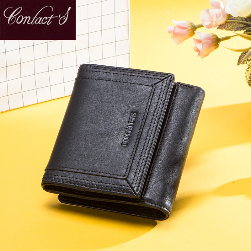 

Contact's Ladies Leather Women's Purse Coin Pocket Girls Wallet Card Holder Femal Money Bag Small Portefeuille Femme Carteira
