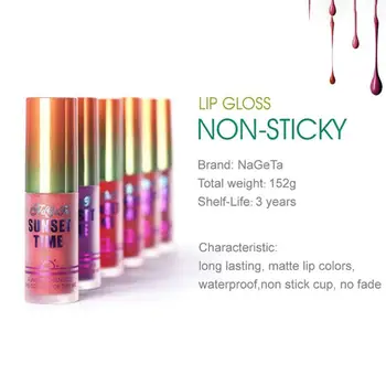 

6pcs Christmas Lip Gloss Set Matte Waterproof Cosmetic Not Fade Lipstick Non-stick Cup Lip Gloss Lip Glaze Make Up Set