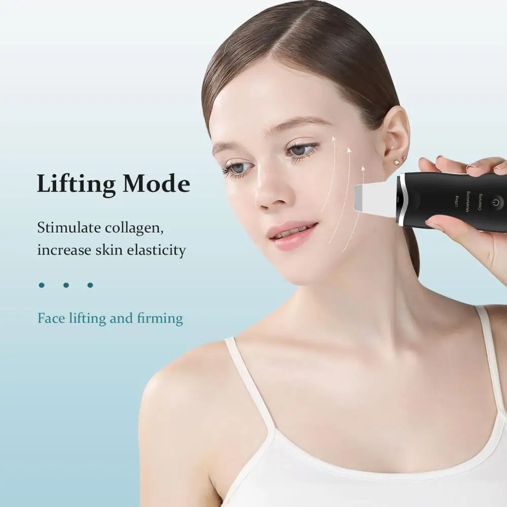 Professional Ultrasonic Facial Skin Scrubber Ion Deep Face Cleaning Peeling Rechargeable Skin Care Device Beauty Instrument 42