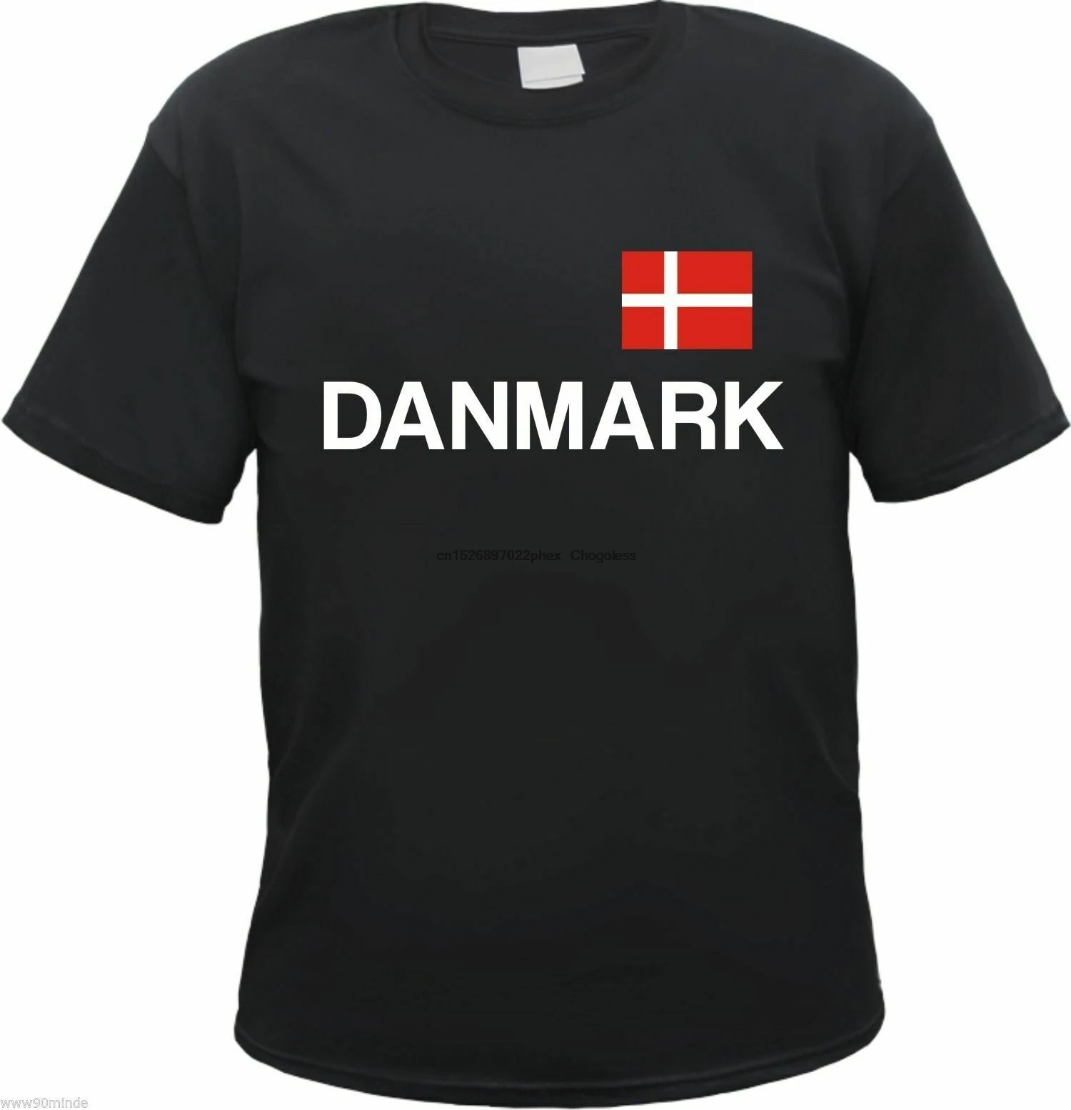 Мужская футболка Danmark с принтом в виде флага и текста черная Дания праздничная |